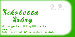 nikoletta mokry business card